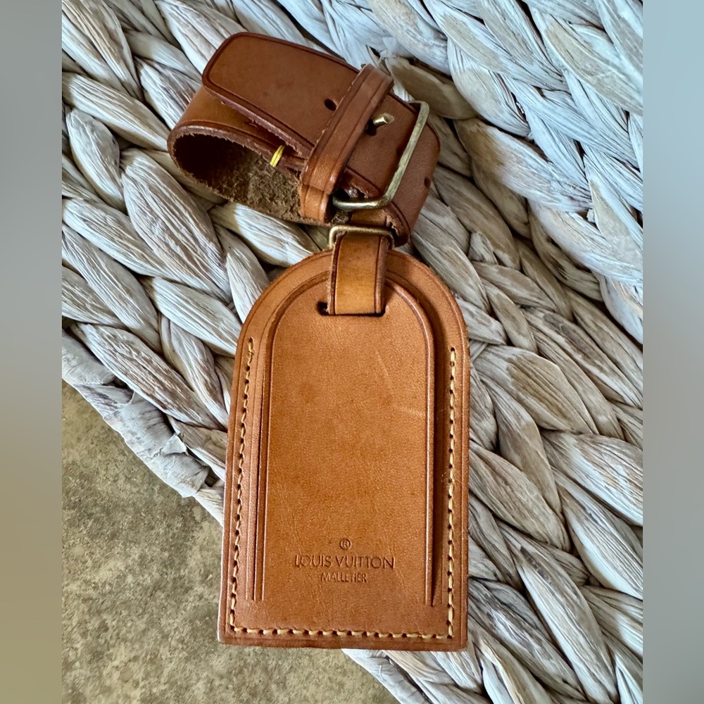 Louis Vuitton Brown Luggage Tag and Strap EUC